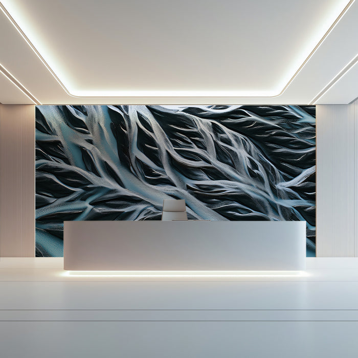 Aerial Abstract Glacial River Texture Wall Mural