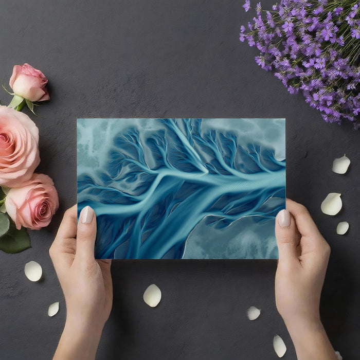 Turquoise River Delta Aerial Art Mural