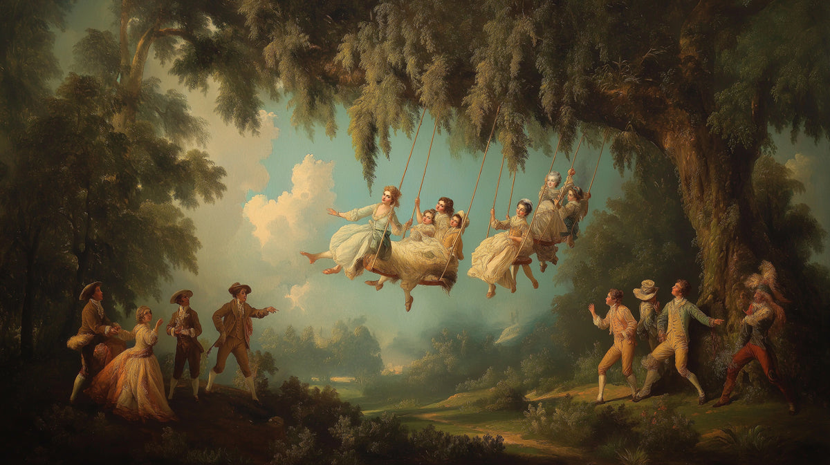 Classical Rococo "The Swing" Style Romantic Mural