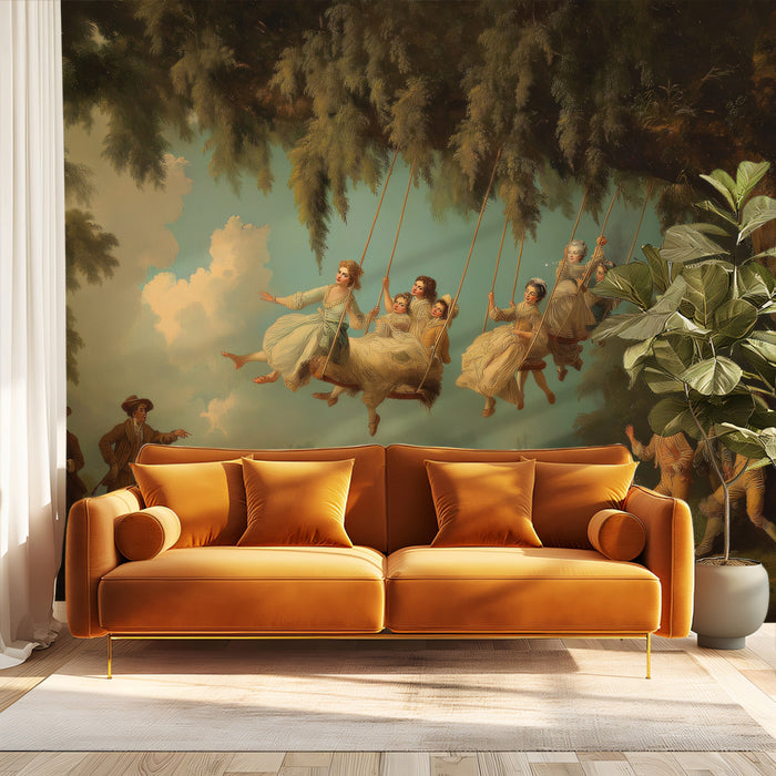Classical Rococo "The Swing" Style Romantic Mural