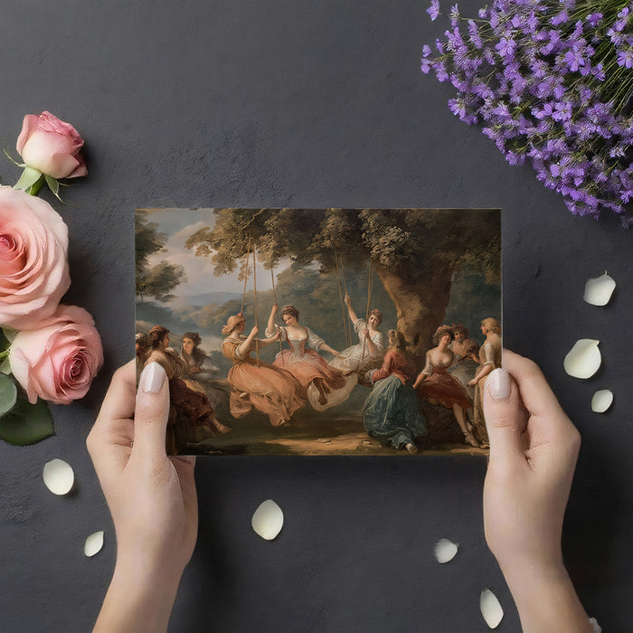 Rococo Style Ladies on Swings Oil Painting Mural
