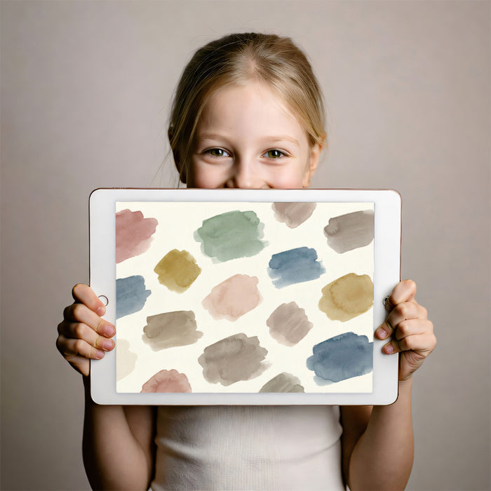 Abstract Earth Tone Watercolor Brushstrokes Mural