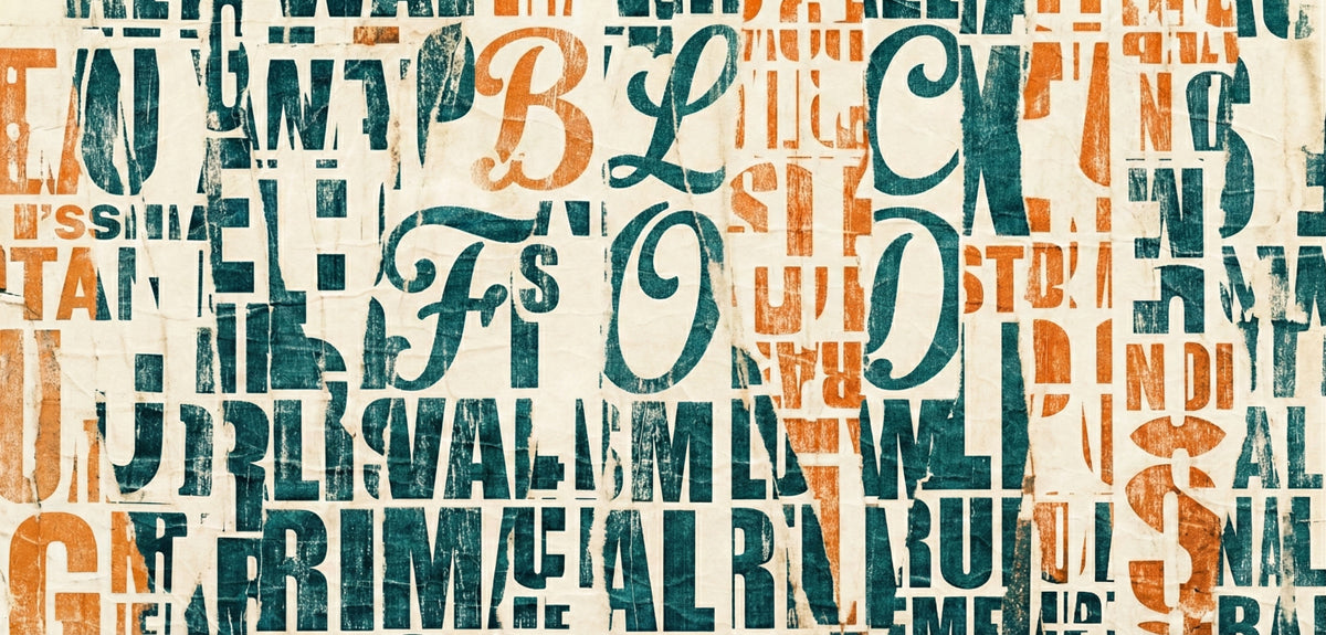 Urban Grunge Typography Collage Wall Mural