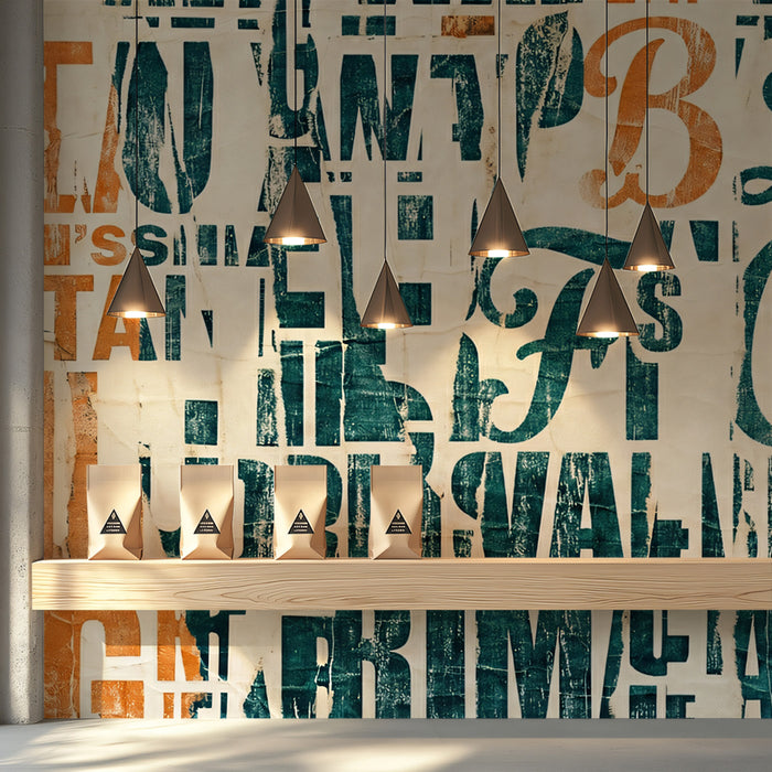 Urban Grunge Typography Collage Wall Mural