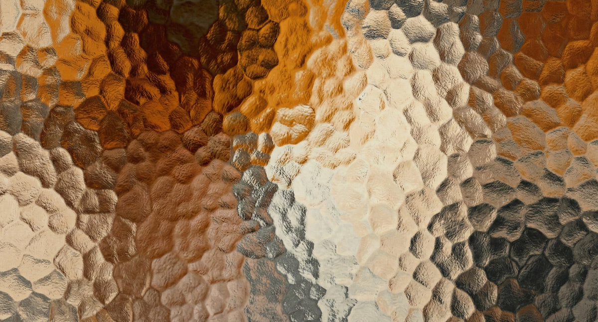 Textured Hammered Metal Wallpaper, Luxury Copper Gold Wall Mural, Industrial Abstract Surface for Boutique Hotel