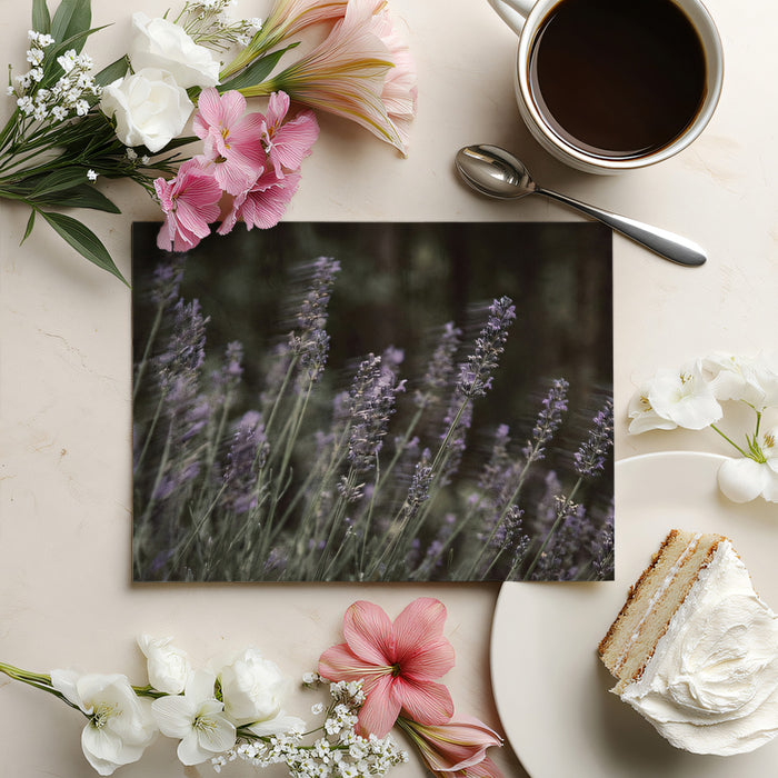 Lavender Field Wallpaper, Romantic Purple Flower Wall Mural, Soft Focus Nature Decor for Wellness Spa