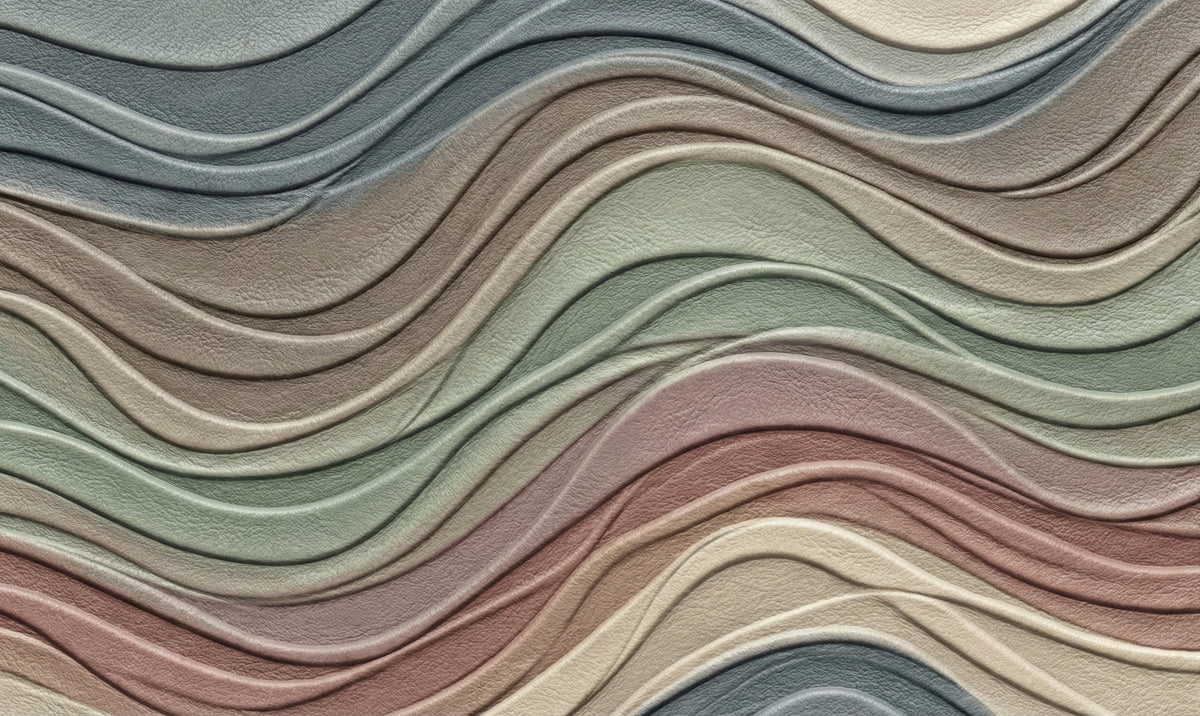 Pastel Wave 3D Wallpaper, Layered Abstract Texture Wall Mural, Modern Gradient Decor for Beauty Studio