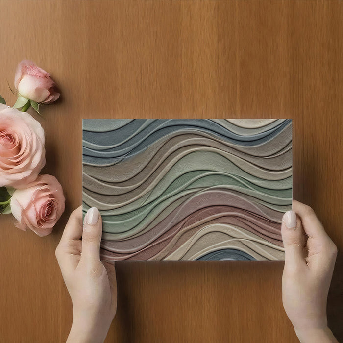 Pastel Wave 3D Wallpaper, Layered Abstract Texture Wall Mural, Modern Gradient Decor for Beauty Studio