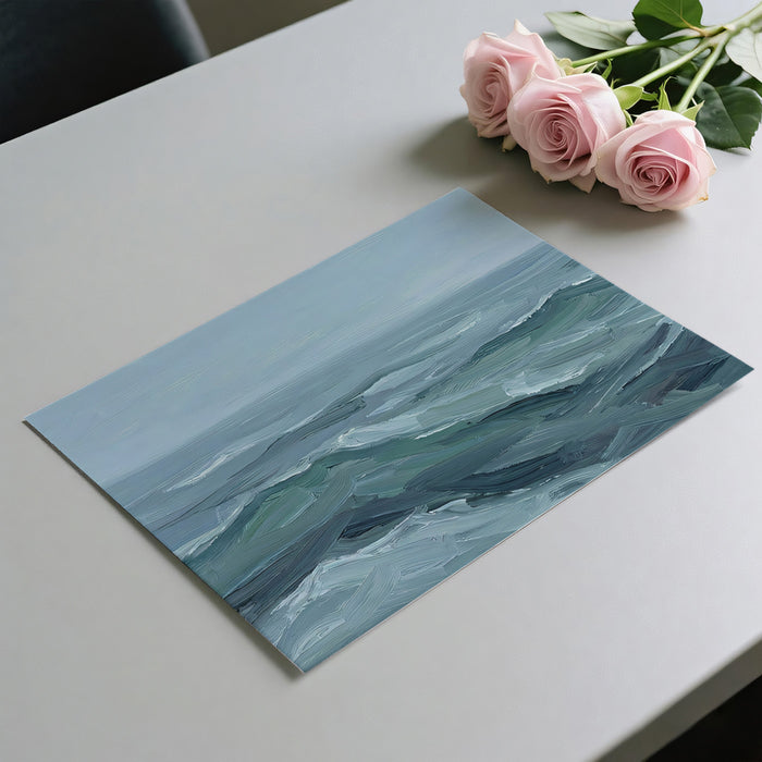 Oil Painting Ocean Wallpaper, Textured Sea Wave Wall Mural, Moody Moody Coastal Art Decor