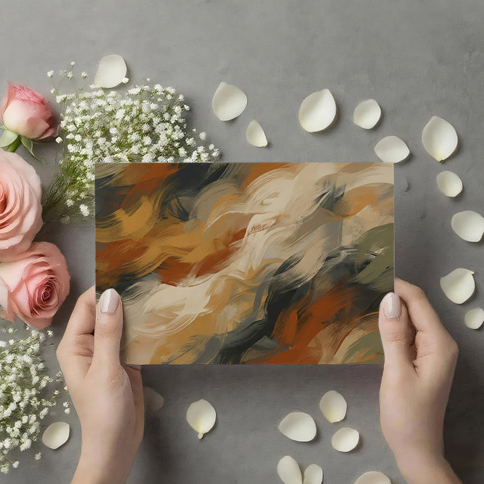 Dynamic Earth Tone Brushstroke Wallpaper, Organic Motion Abstract Wall Mural, Contemporary Artisan Decor