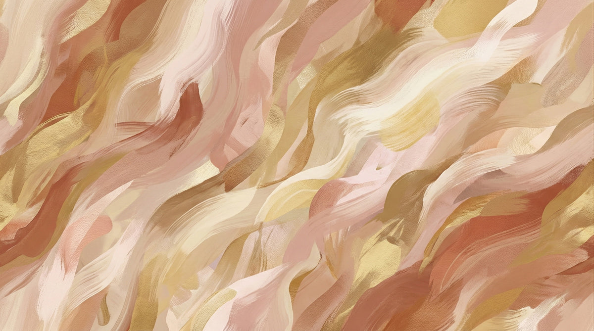 Golden Sand Motion Abstract Wallpaper, Fluid Warm Earth Wall Mural, Elegant Swirl Texture for Bedroom