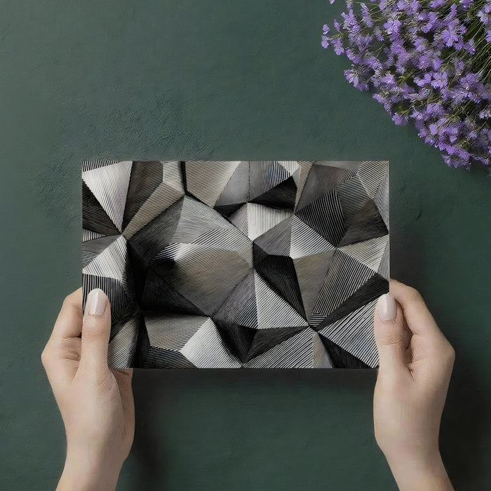 3D Geometric Diamond Wallpaper, Monochrome Architectural Wall Mural, Optical Illusion Texture Decor