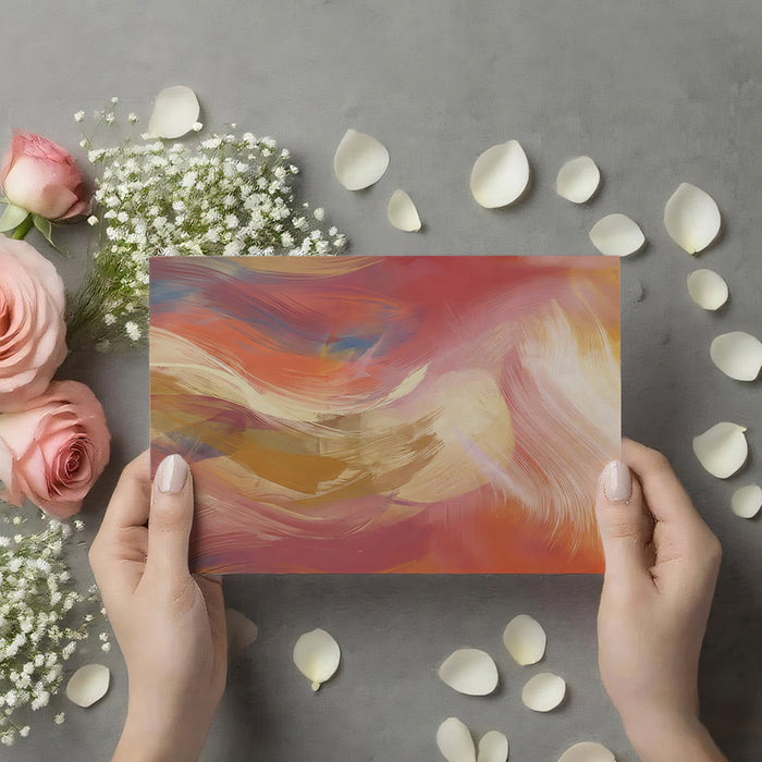 Vibrant Expressionist Abstract Wallpaper, Bold Sun-Kissed Brushstrokes Wall Mural, Energetic Modern Art Decor