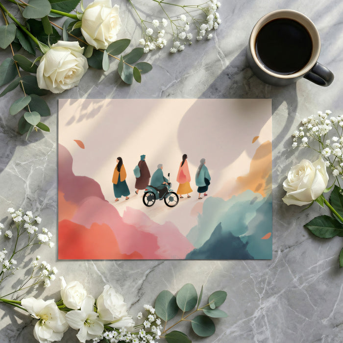 Ethereal Watercolor Cloud Journey Wallpaper | Abstract Pastel Wall Mural | Dreamy Travelers Aesthetic Room Decor