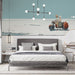A clean, modern teenager bedroom with an expansive salt flat mural on the feature wall.