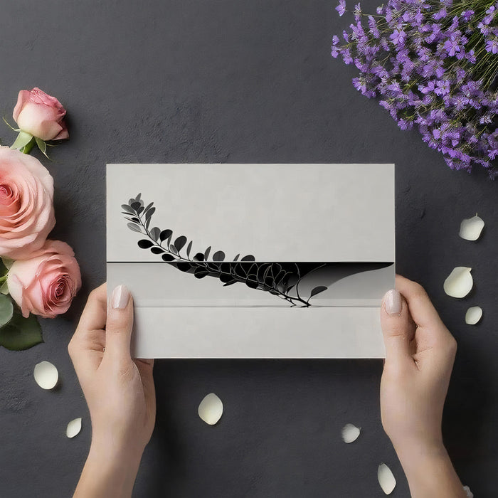 Minimalist Monochromatic Branch Wall Mural Custom Size, Peel and Stick or Non-Woven, Modern Abstract Botanical Wallpaper for Office Bedroom