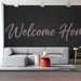 Cozy bedroom wall featuring elegant dark typography wall decor
