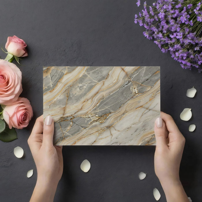 Luxurious Grey and Gold Onyx Marble Texture Wall Mural Custom Size, Peel and Stick or Non-Woven, Elegant Stone Abstract Wallpaper for Dining room or Exhibition Hall