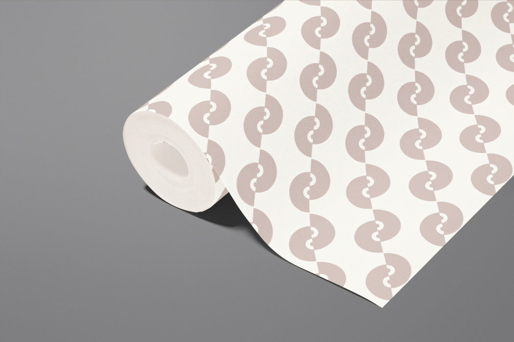 Minimalist Geometric Wave Wallpaper, Scandi Style Neutral Pattern Mural, Modern Beige Office Wall Decor, Custom Removable Peel and Stick