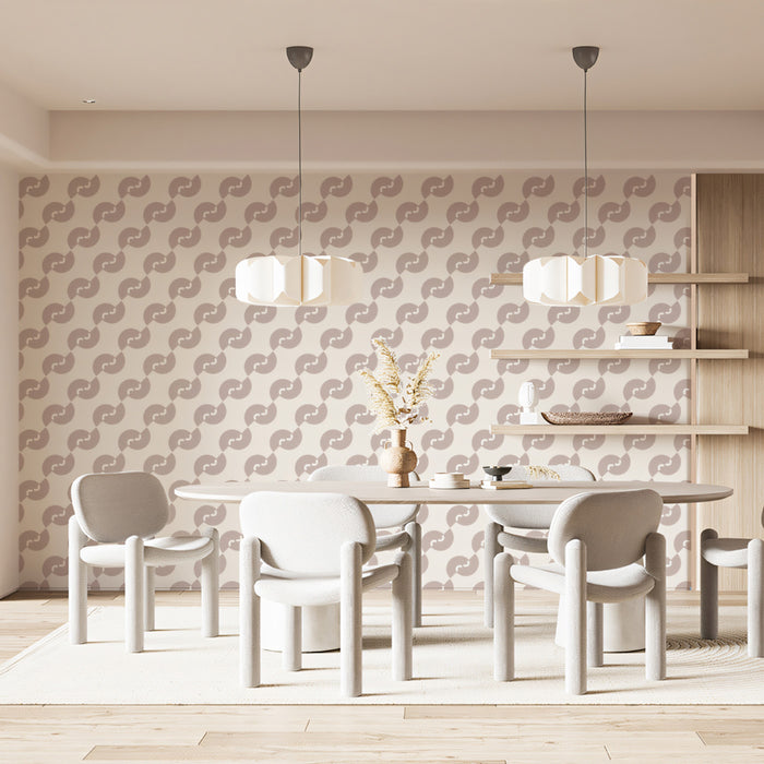 Minimalist Geometric Wave Wallpaper, Scandi Style Neutral Pattern Mural, Modern Beige Office Wall Decor, Custom Removable Peel and Stick