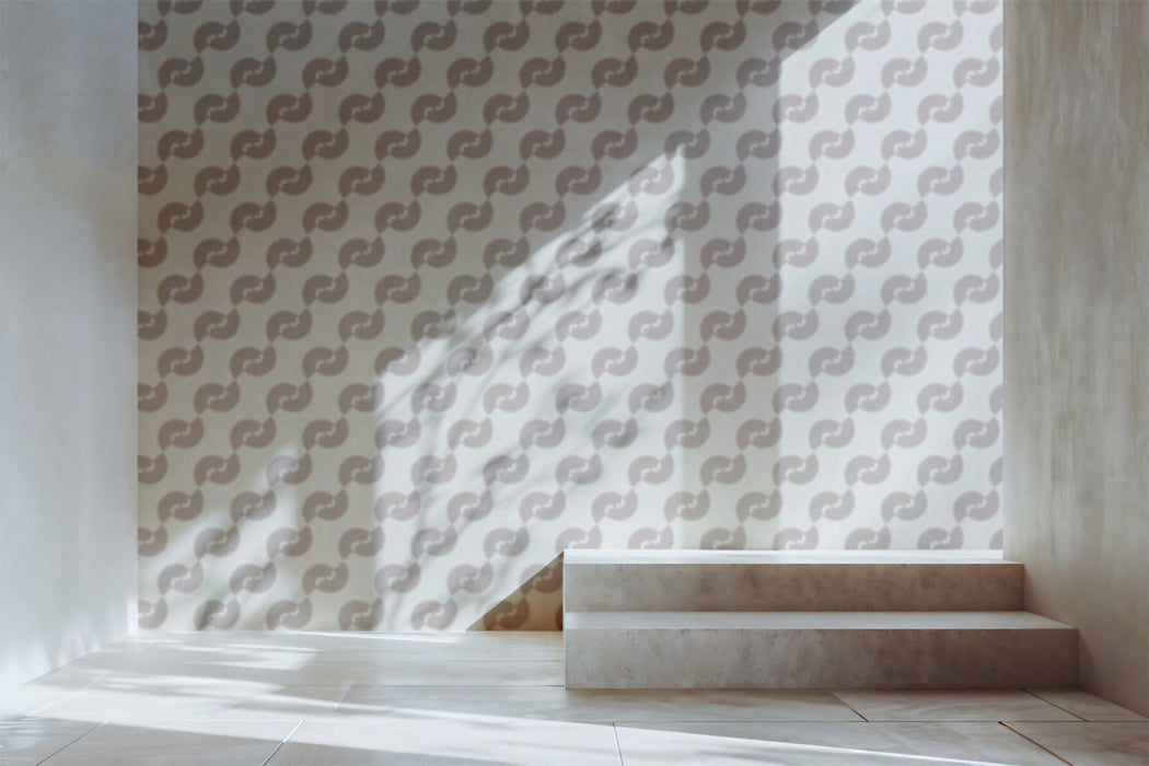 Minimalist Geometric Wave Wallpaper, Scandi Style Neutral Pattern Mural, Modern Beige Office Wall Decor, Custom Removable Peel and Stick