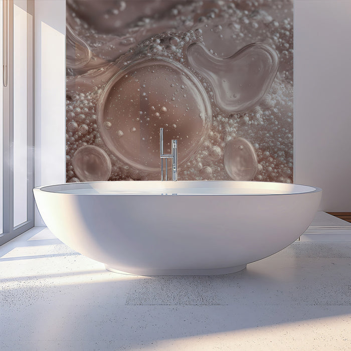 Abstract Rose Pink Fluid Wallpaper,Macro Liquid Bubble Mural, Modern Artistic Wall Decor, Custom Size Premium Peel and Stick