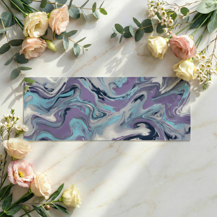 Artistic Purple and Teal Marble Wallpaper, Textured Fluid Flow Mural, Modern Abstract Wall Decor, Custom Size Premium Peel and Stick