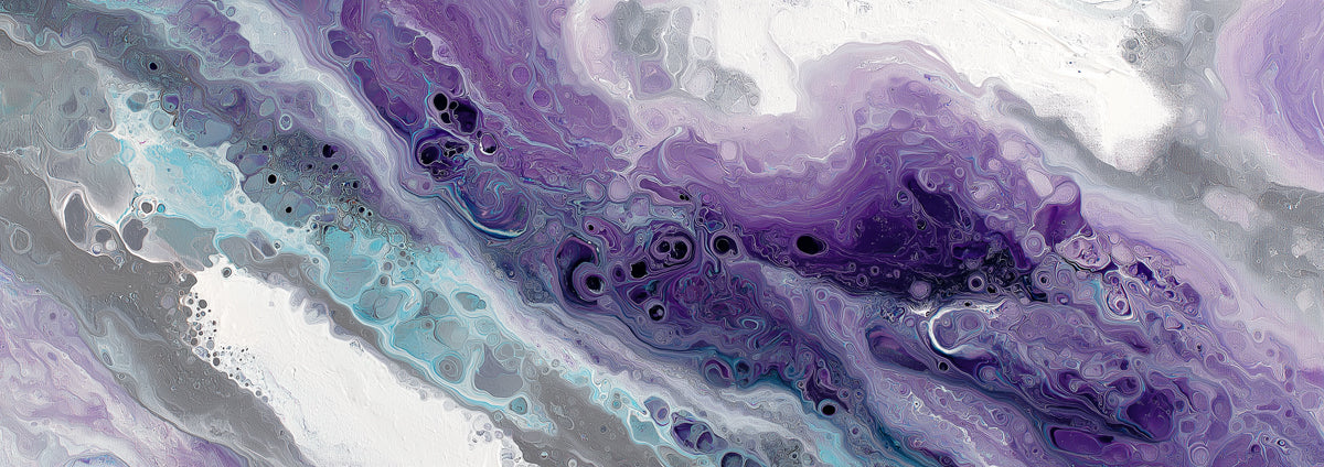 Abstract Purple Cellular Fluid Wallpaper, Liquid Acrylic Pour Mural, Modern Biological Texture Decor, Custom Size Peel and Stick Art 