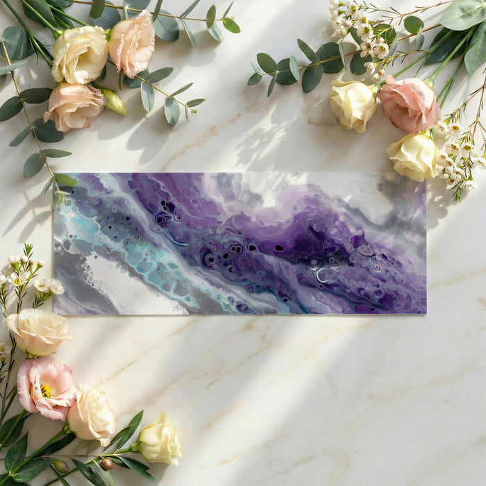 Abstract Purple Cellular Fluid Wallpaper, Liquid Acrylic Pour Mural, Modern Biological Texture Decor, Custom Size Peel and Stick Art 