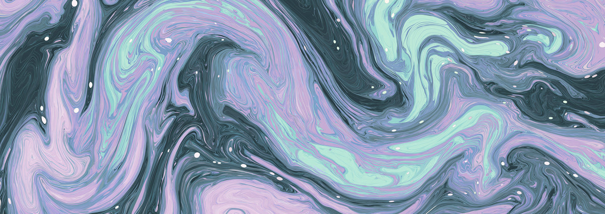 Abstract Teal and Lavender Marble Swirl Wallpaper, Modern Fluid Art Mural, Elegant Artistic Wall Decor, Custom Size Premium Peel and Stick