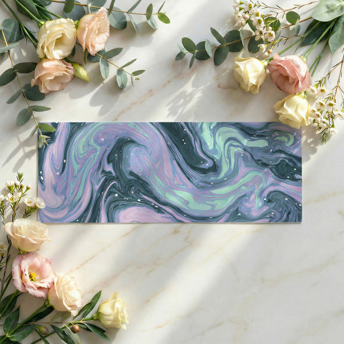 Abstract Teal and Lavender Marble Swirl Wallpaper, Modern Fluid Art Mural, Elegant Artistic Wall Decor, Custom Size Premium Peel and Stick