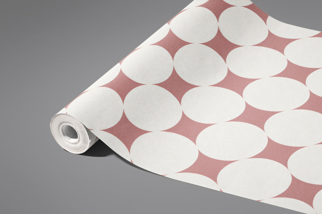 Minimalist Polka Dot Mural Wallpaper | Mauve & Off-White