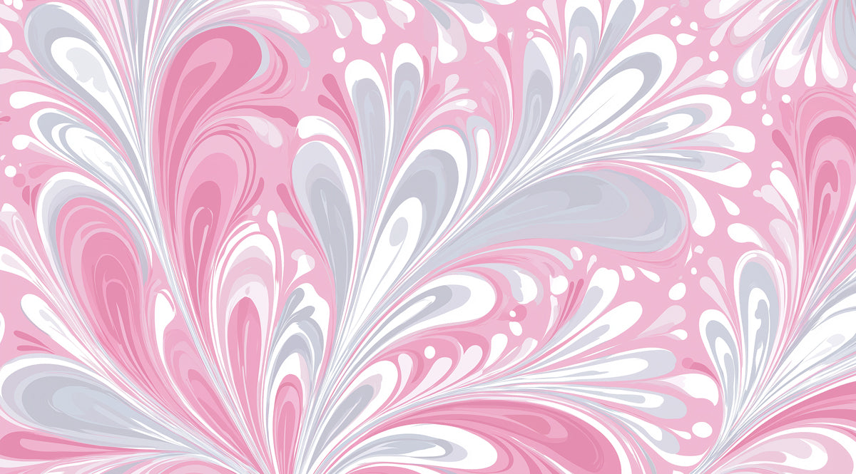 Fluid Marble Mural Wallpaper | Pink & Grey Swirls