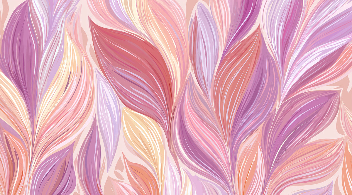 Abstract Floral Mural Wallpaper | Pastel Flowing Petals