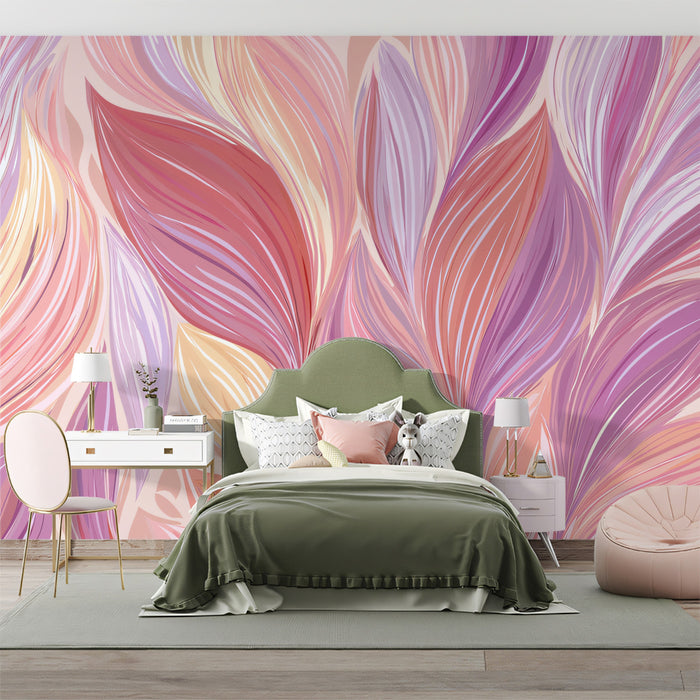 Abstract Floral Mural Wallpaper | Pastel Flowing Petals