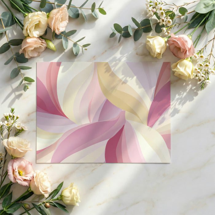Abstract Minimalist Mural Wallpaper | Dusty Rose & Cream Layers
