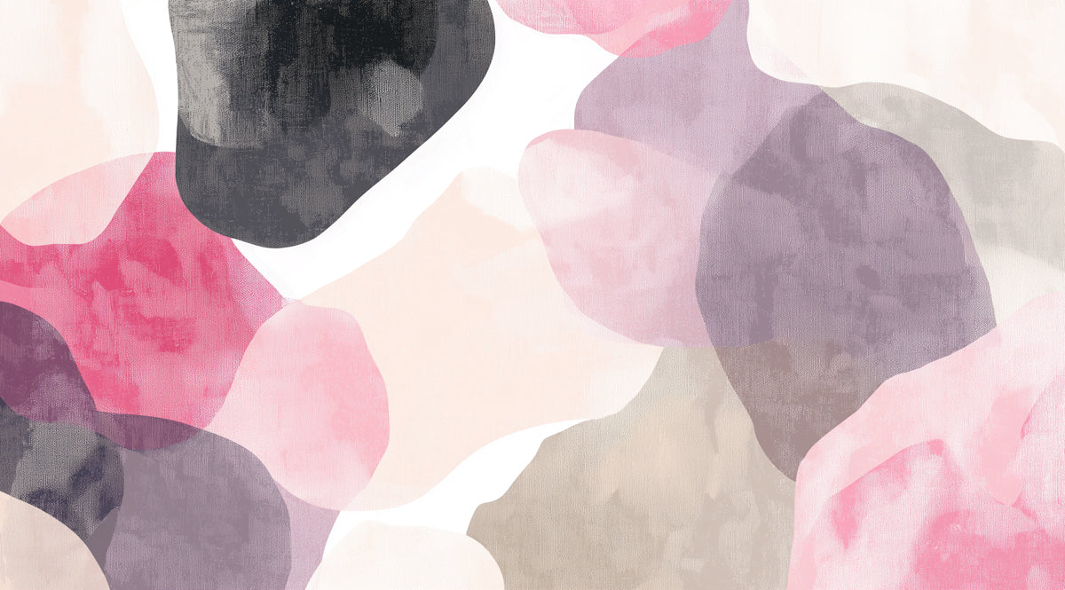 Abstract Textured Mural Wallpaper | Magenta & Earth Collage