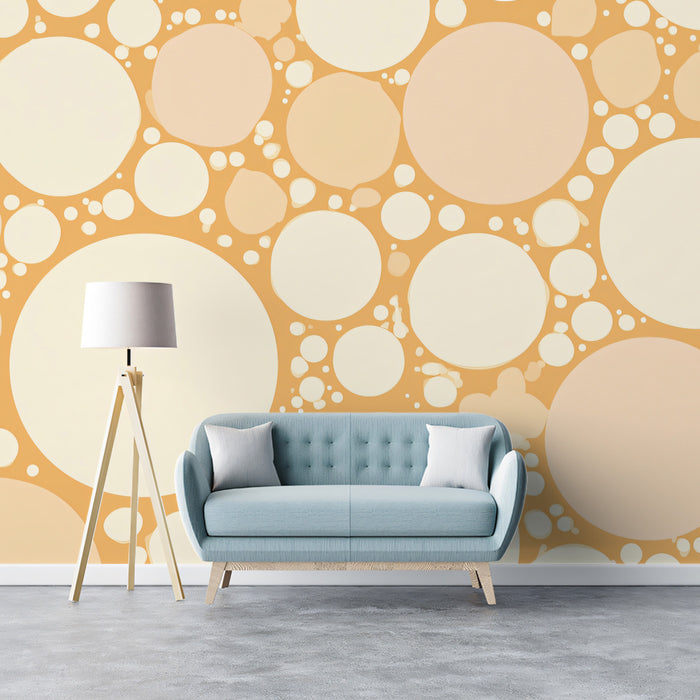 Abstract Organic Mural Wallpaper | Peach & Cream Pebbles