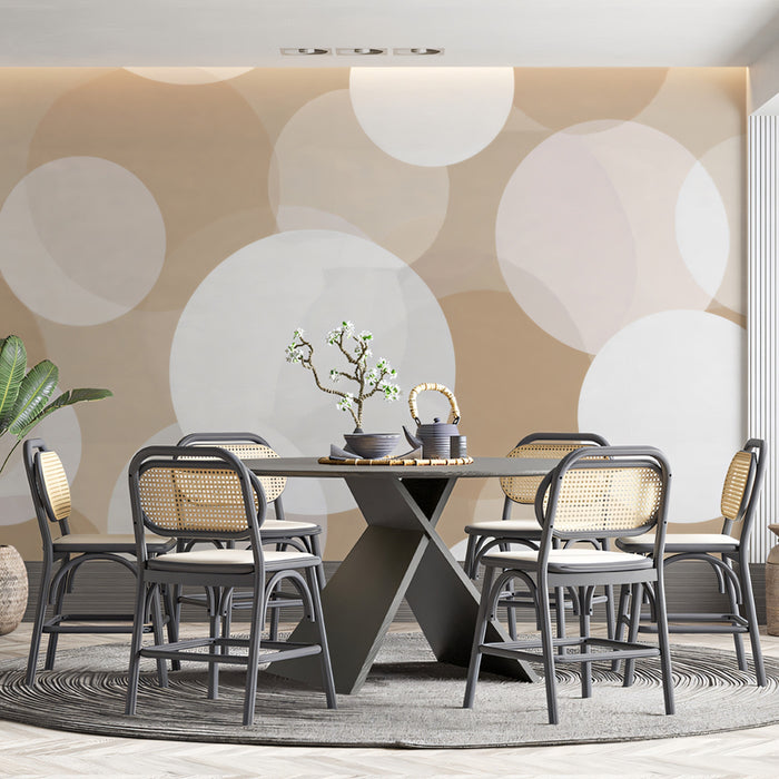 Abstract Neutral Mural Wallpaper | Muted Beige Overlap