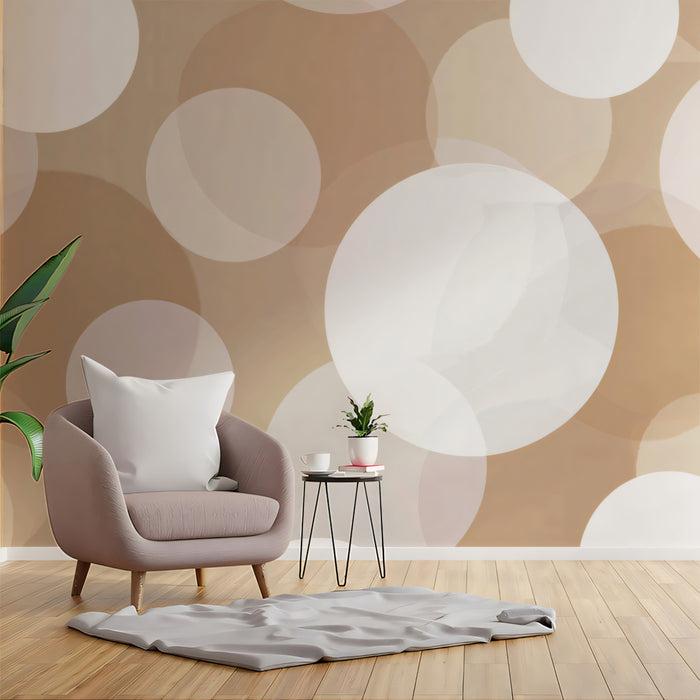 Abstract Neutral Mural Wallpaper | Muted Beige Overlap