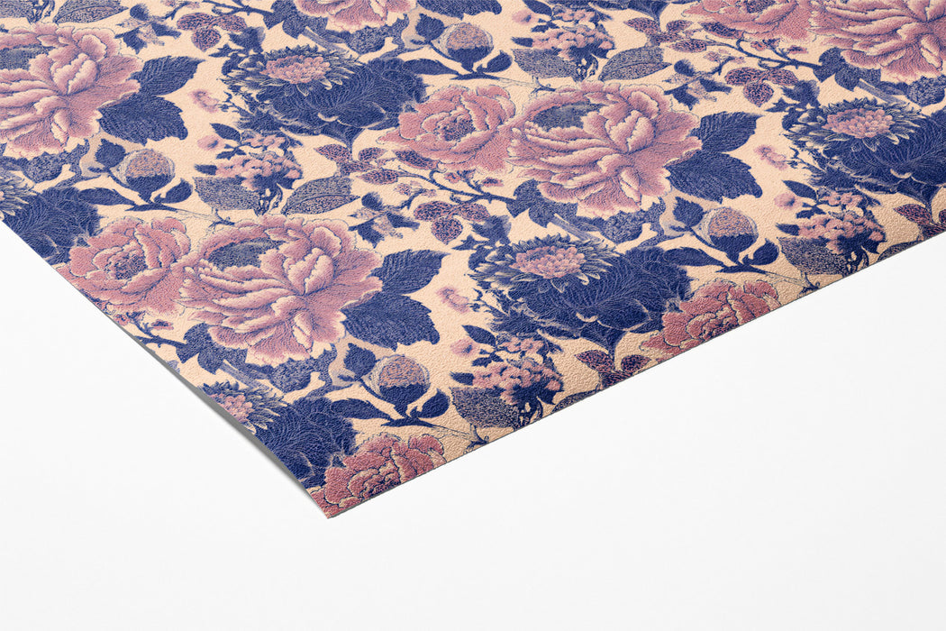 Vintage Floral Mural Wallpaper | Muted Purple Rose Repeat