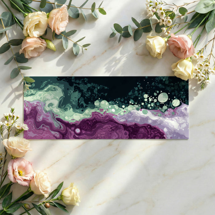 Fluid Art Acrylic Mural Wallpaper | Deep Purple & Teal Pour