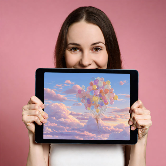 Dreamy Clouds Mural Wallpaper | Giant Pastel Balloon Bunch