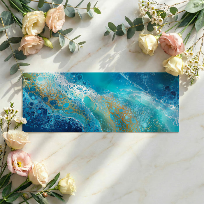 Coastal Pour Mural Wallpaper | Teal & White Foam