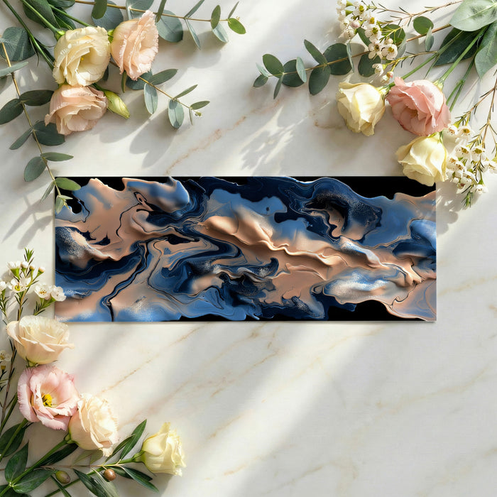 3D Fluid Mural Wallpaper | Nude & Blue Smoke Swirls