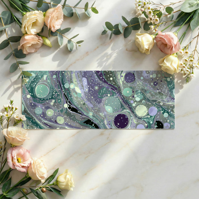 Speckled Marble Mural Wallpaper | Purple & Mint Galactic Swirls