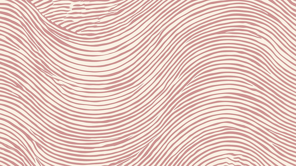 Abstract Line Mural Wallpaper | Dusty Rose Organic Waves