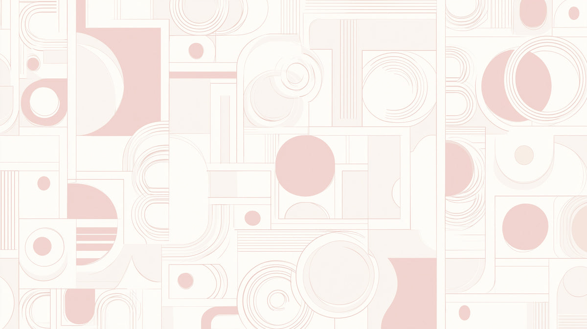 Abstract Geometric Mural Wallpaper | Pale Pink Modern Collage