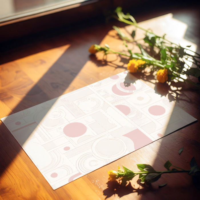 Abstract Geometric Mural Wallpaper | Pale Pink Modern Collage