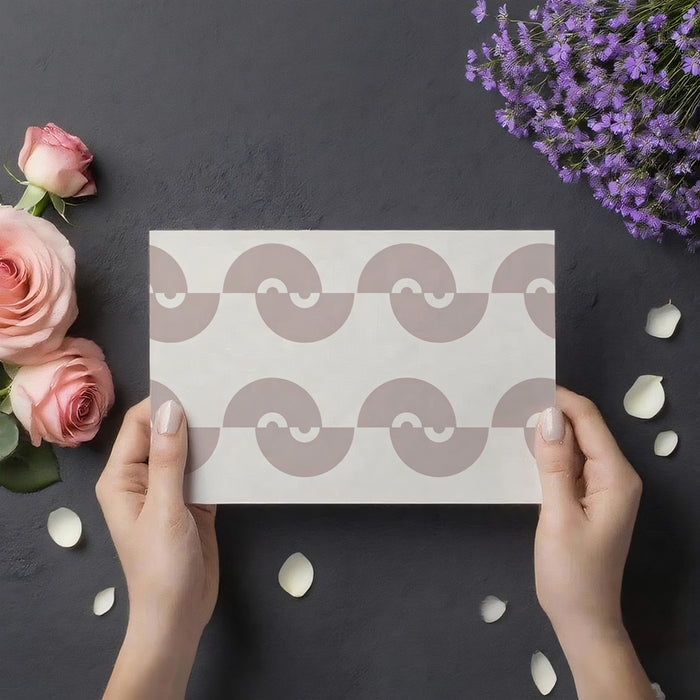 Modern Minimalist Mural Wallpaper | Taupe Semicircle Wave
